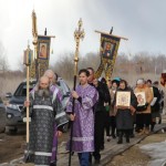 «10 аперля 2015 года, вечерня Великого пятка с выносом Святой Плащаницы и утреня с чином погребения Спасителя».